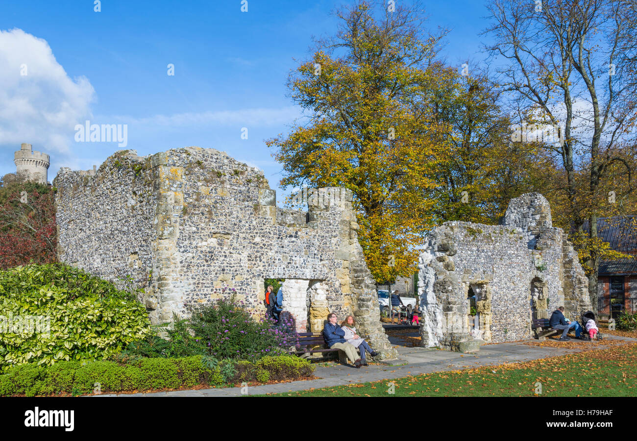 Ruinen des dominikanischen Klosters in Arundel, West Sussex, England, UK. Stockfoto