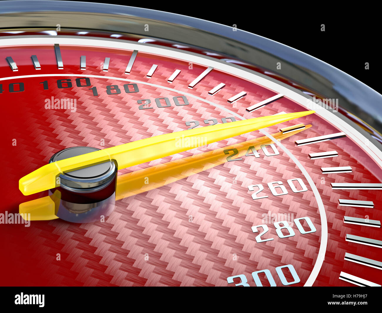 moderne Carbon rot Tacho 3D-Rendering Stockfoto
