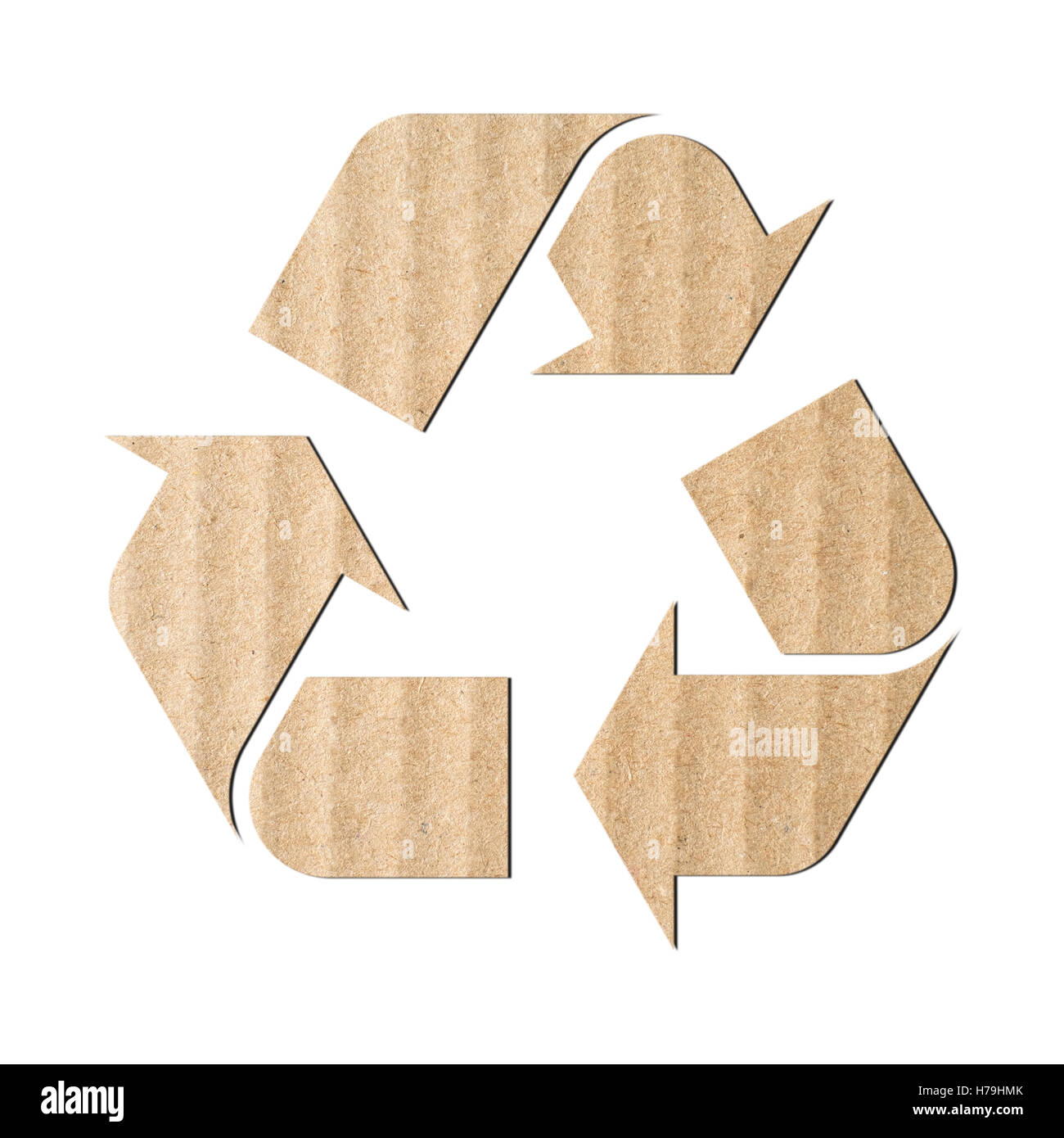Recycling-Symbol gemacht aus Wellpappe Stockfoto