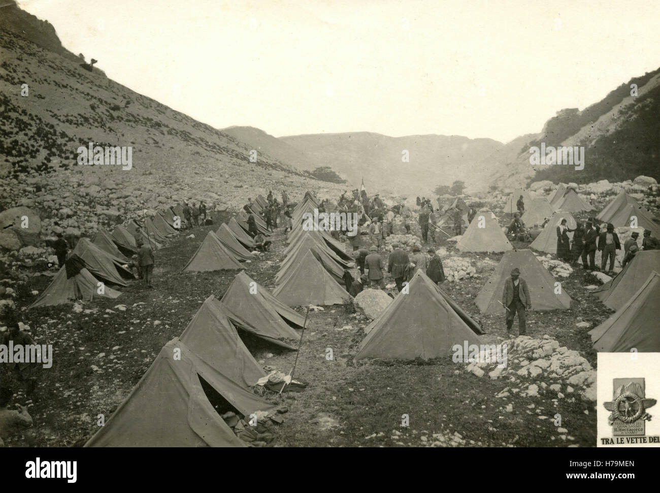 Feldlager, Gran Sasso, Italien Stockfoto