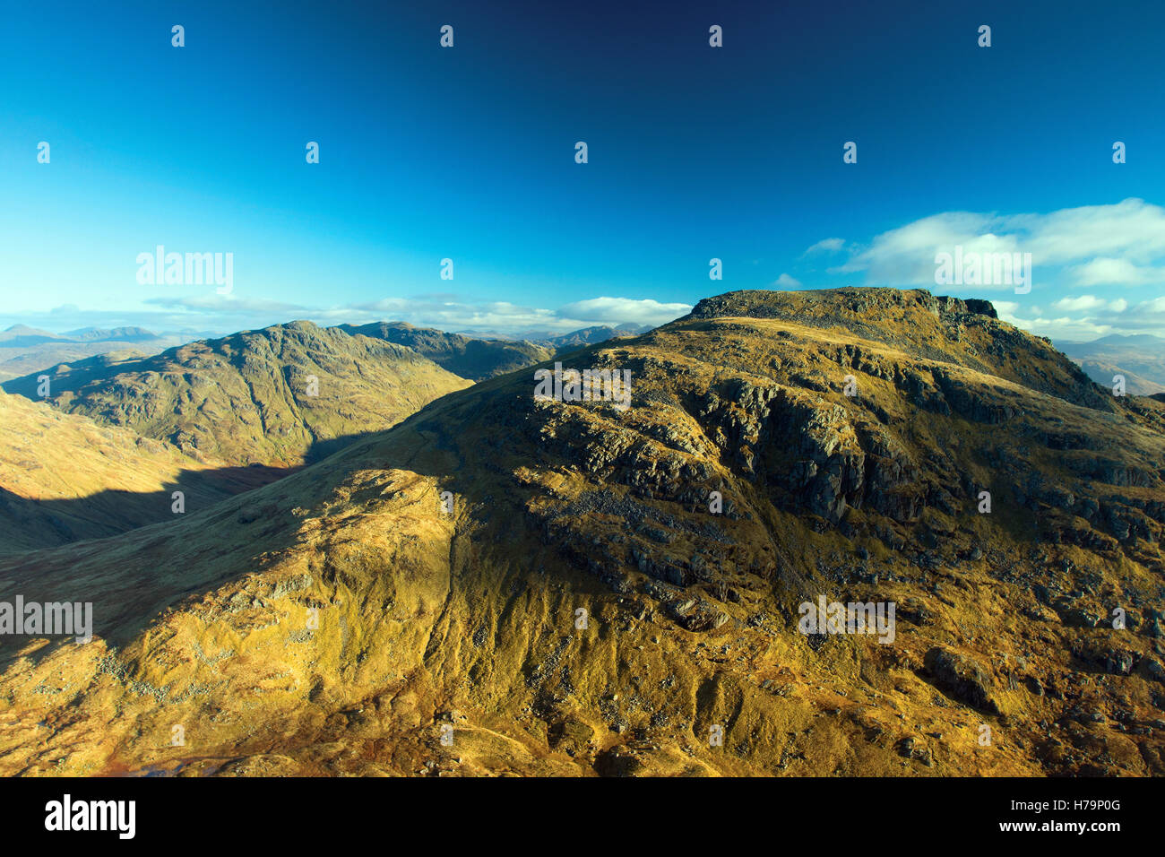 Beinn Narnain und Ben Vane von Schuster North Peak, Arrochar Alpen, Loch Lomond und Trossachs National Park, Argyll Stockfoto