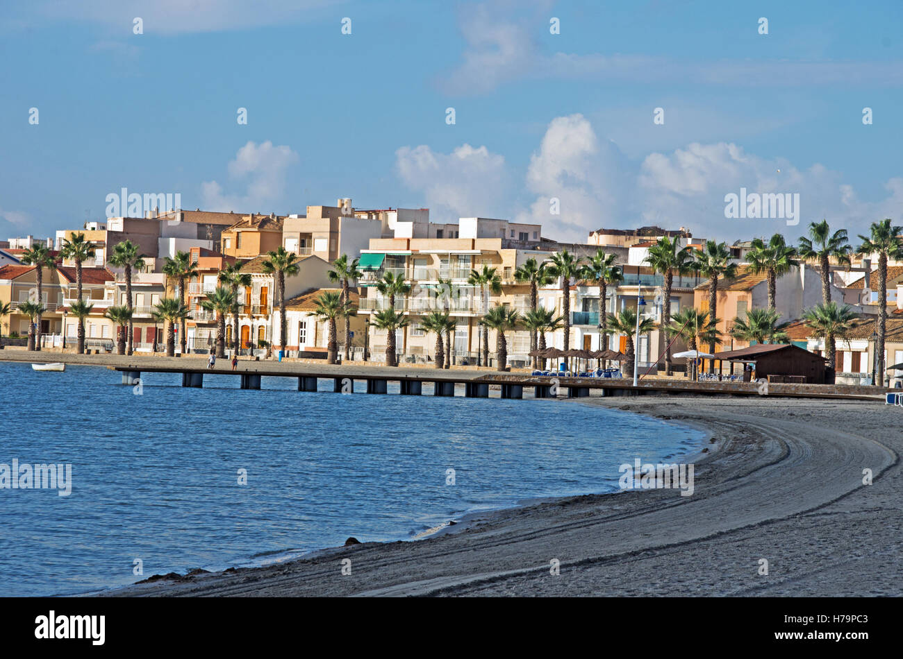 Los Alcazares, Strand und Promenade, Region Bay Mar Menor, Murcia, Costa Calida, Spanien, Europa Stockfoto