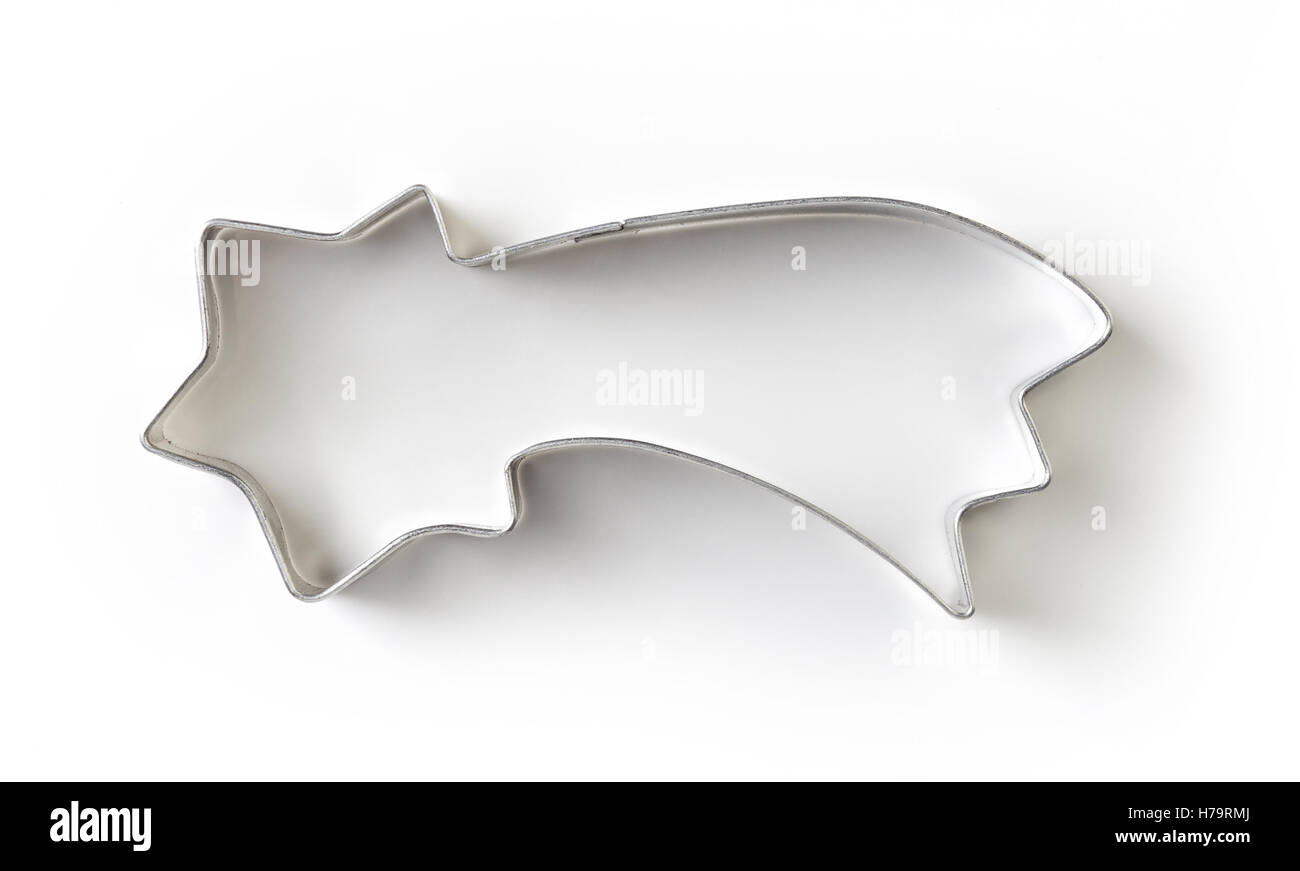 Sternform Lebkuchen Ausstecher isoliert auf weißem Hintergrund, Ansicht von oben Stockfoto