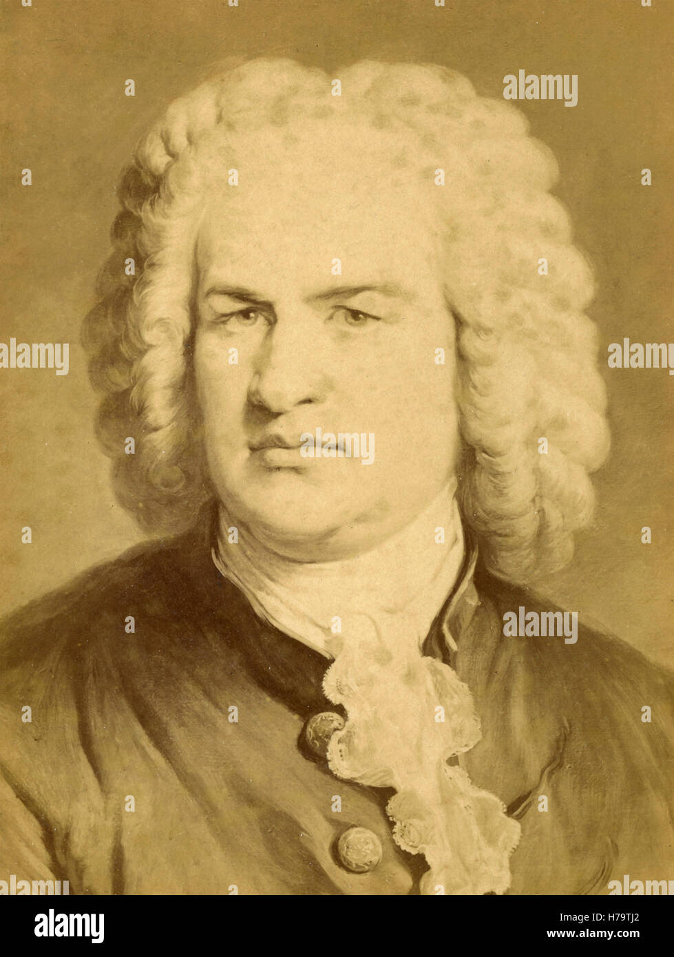 Porträt des deutschen Komponisten Johann Sebastian Bach Stockfoto