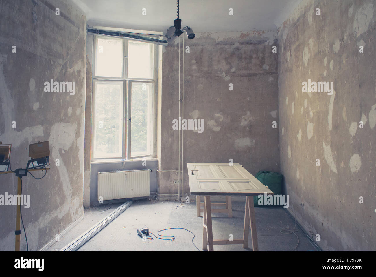 Renovierungs - alte Wohnung bei Renovierung - Vintage-filter Stockfoto