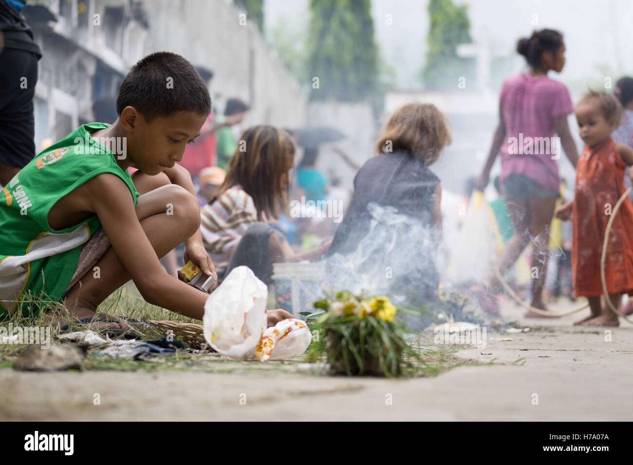Alle Seelen Tag 11.02.2016, Caretta Friedhof, Cebu City, Philippinen Stockfoto