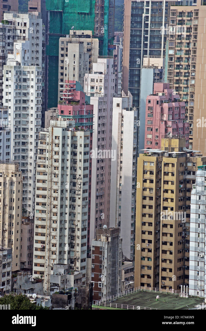 Luftbild auf Wohnhaus Victoria Insel Hongkong China Stockfoto