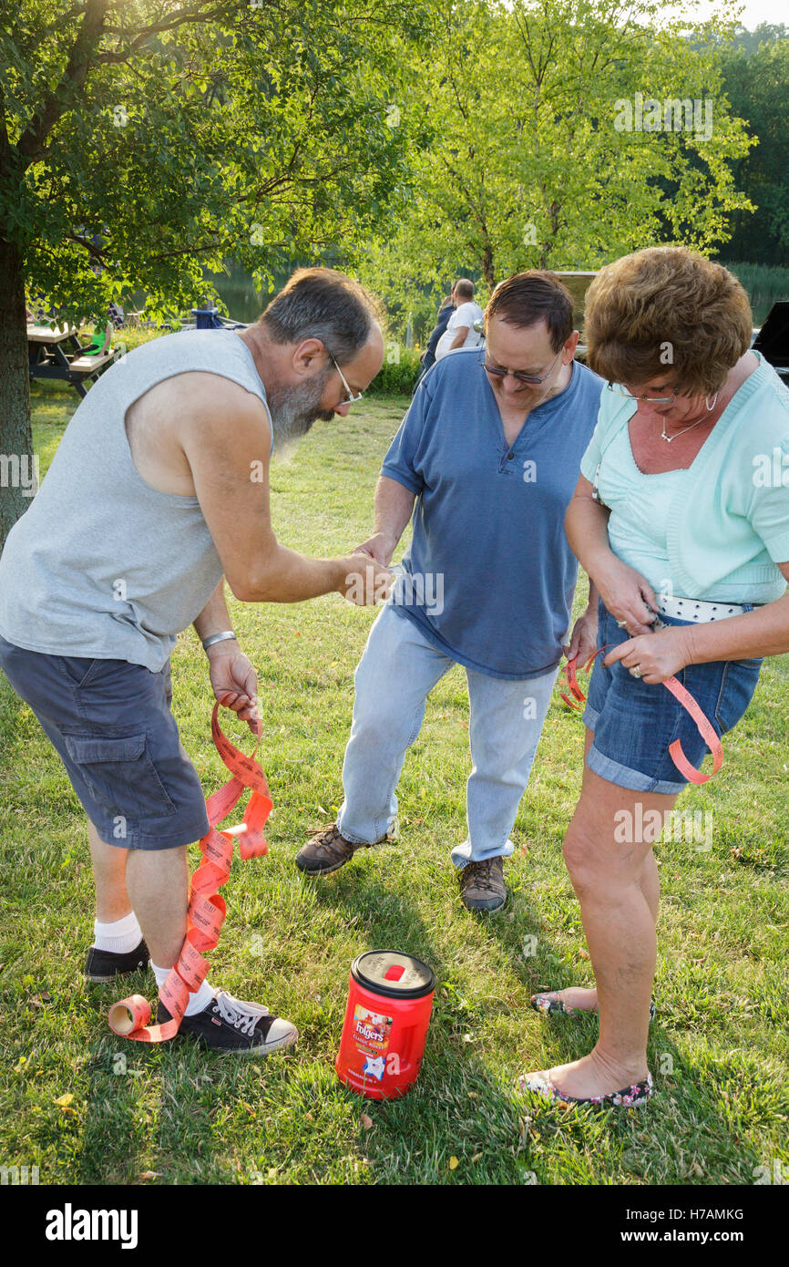 Fifty-Fifty Tombola in der Marina auf der Erie-Kanal, Little Falls, Herkimer County, New York State, USA. Stockfoto