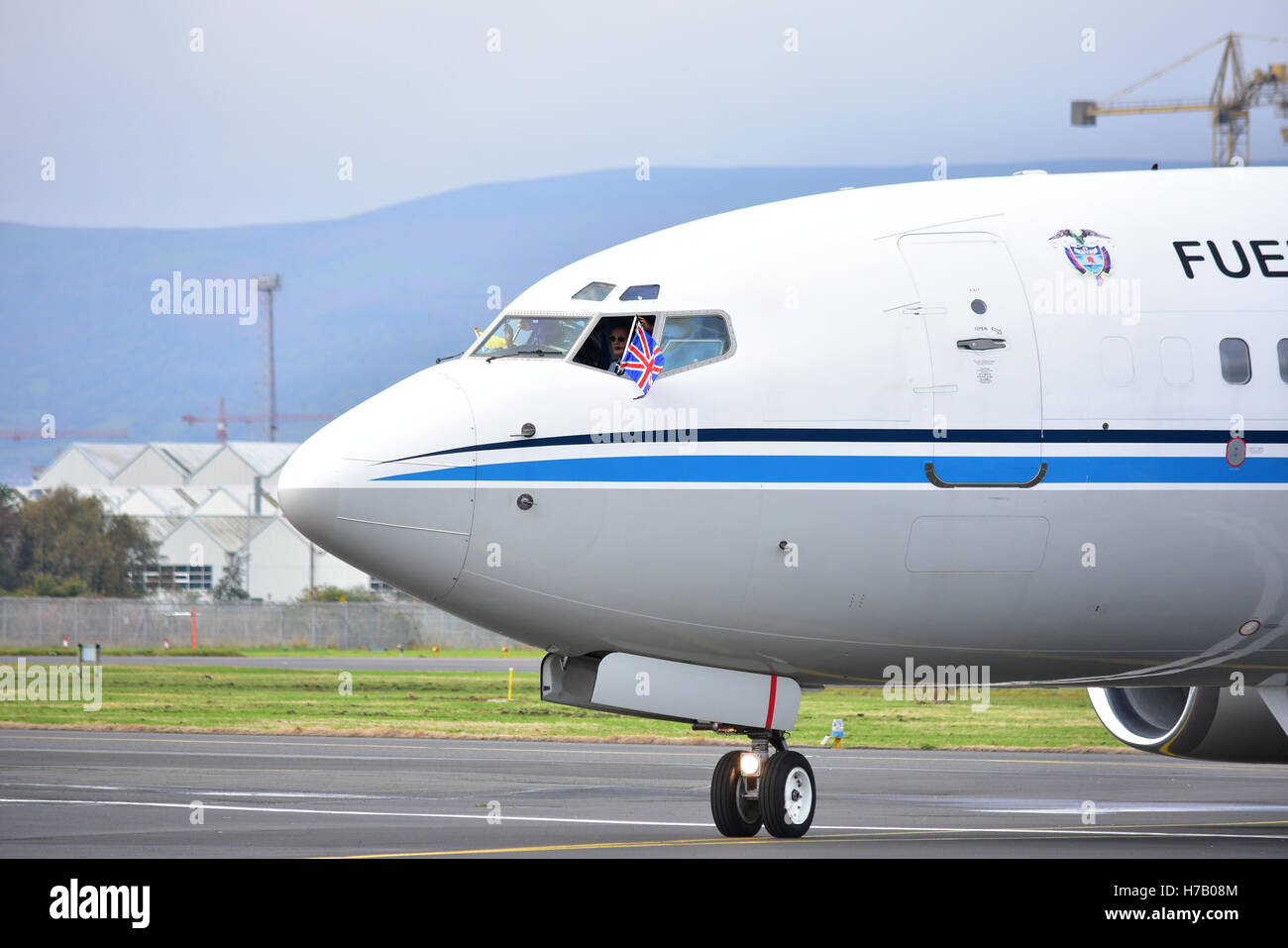 Belfast, Nordirland. 3. November 2016. Präsident von Kolumbien Juan Manuel Santos Calderon kommt in Belfast an George Best City Airport. Bildnachweis: Mark Winter/Alamy Live-Nachrichten Stockfoto