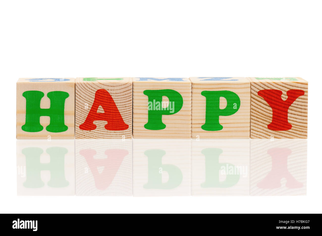 Hölzerne Würfel mit Buchstaben Stockfoto