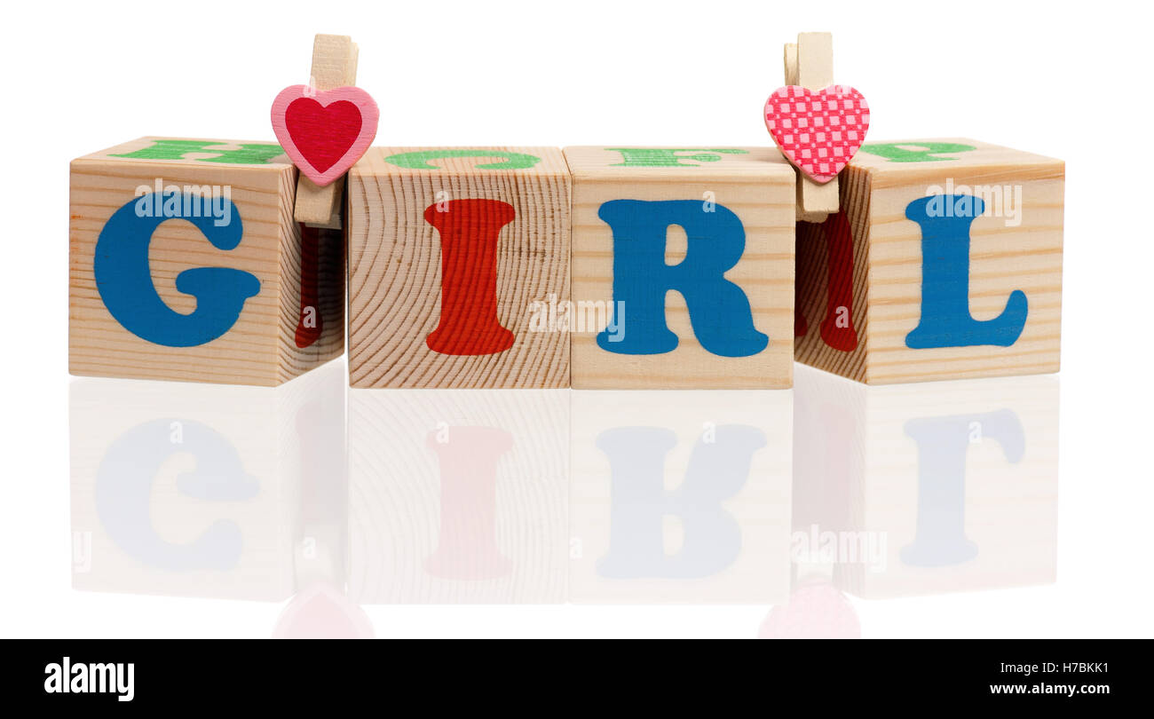 Hölzerne Würfel mit Buchstaben Stockfoto