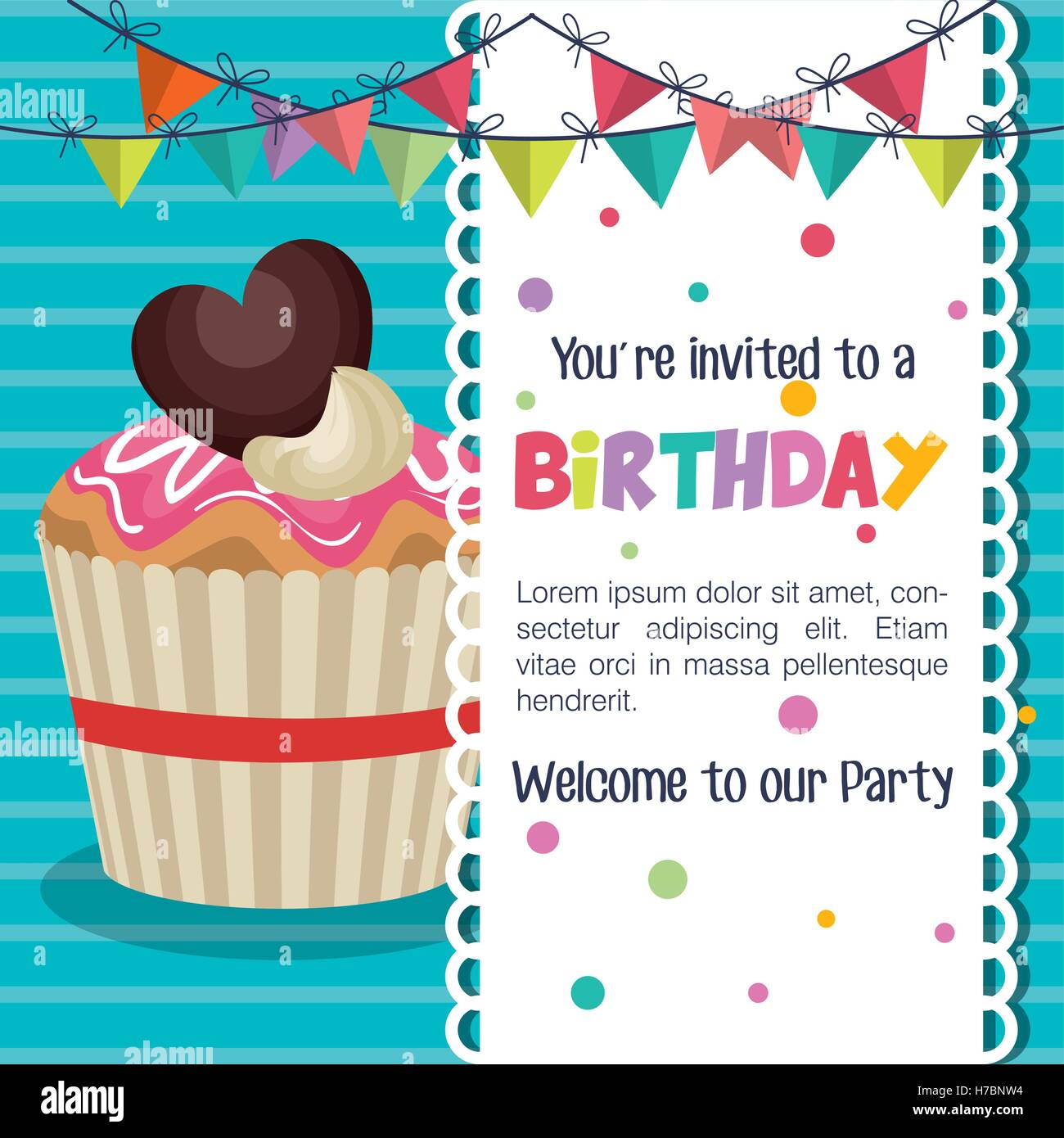 alles Gute zum Geburtstag Feier Karte VektorIllustrationdesign Stock