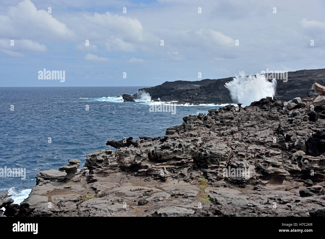 Hummock Punkt, wo das Meer an der Nordostküste der Insel Ascension sehr kraftvoll sein können Stockfoto