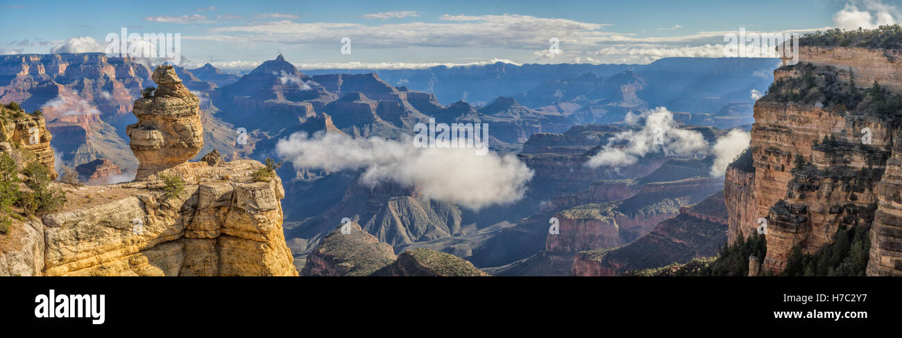Grand Canyon die Ente an einem bewölkten Morgen, Arizona Stockfoto