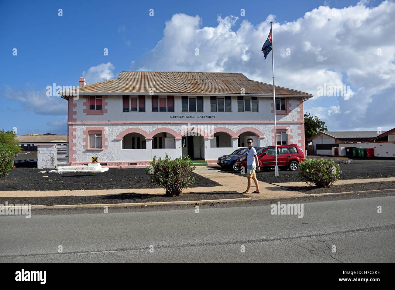 Ascension Island Regierungsgebäude in Georgetown Stockfoto
