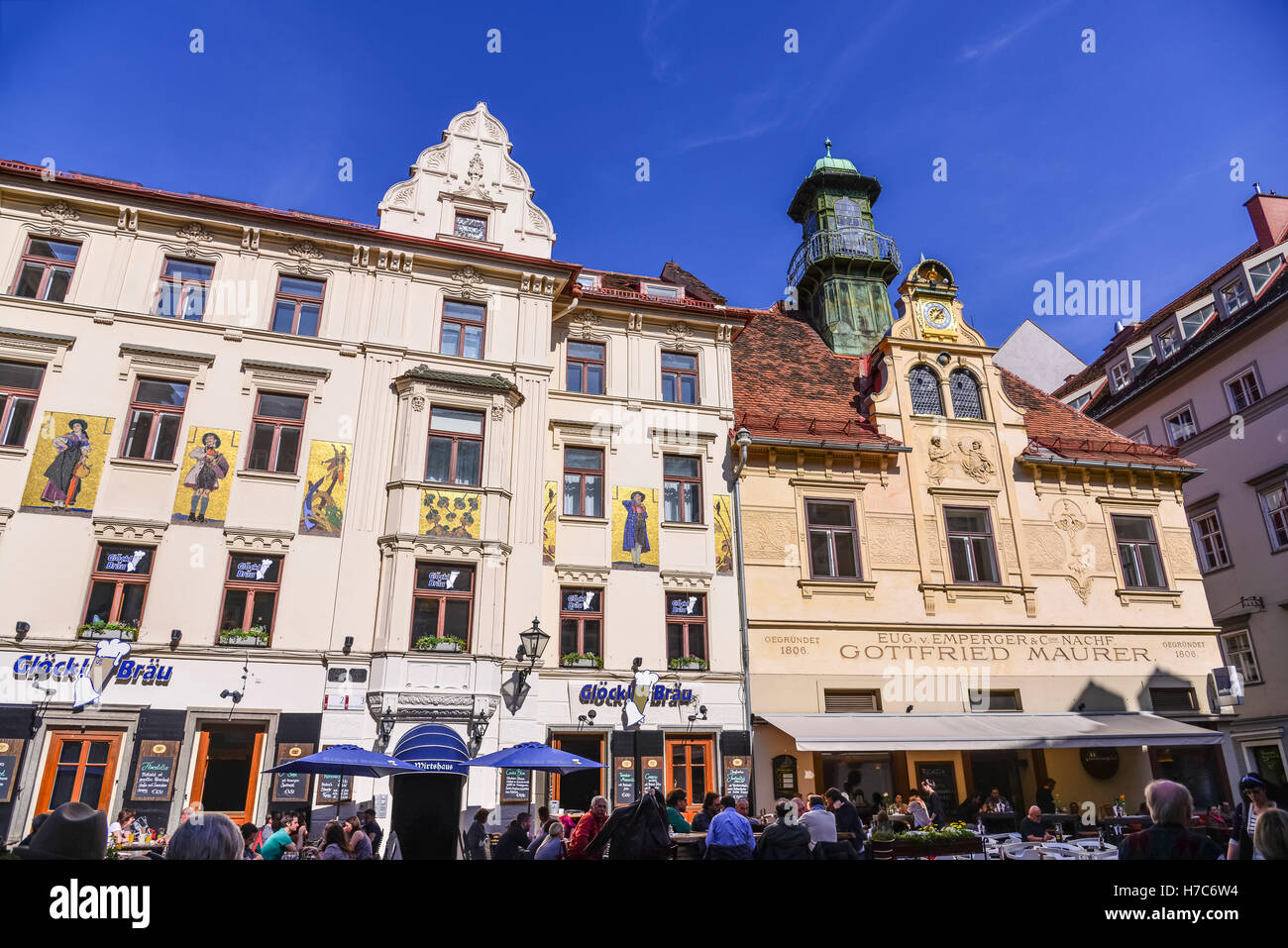 Glockenspielplatz, Graz, Österreich Stockfoto