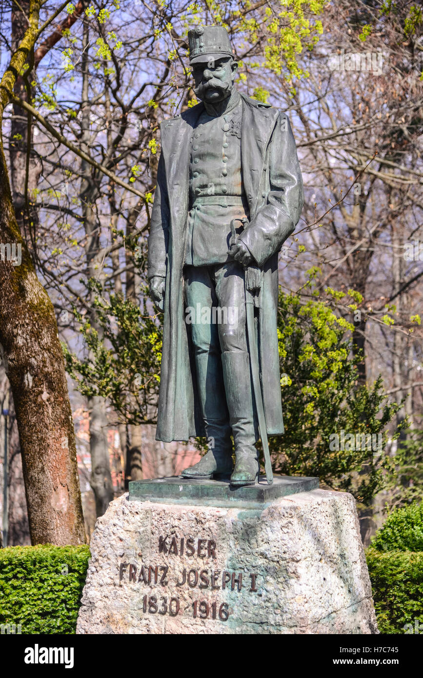 Die Statue von Franz Joseph I, Innsbruck, Österreich Stockfoto