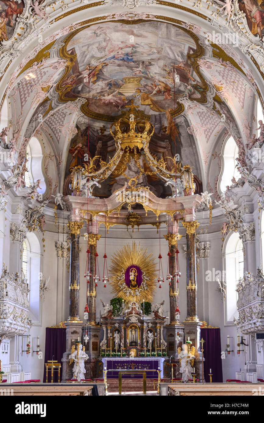 Innenraum der Basilika Wilten, Innsbruck, Österreich Stockfotografie ...
