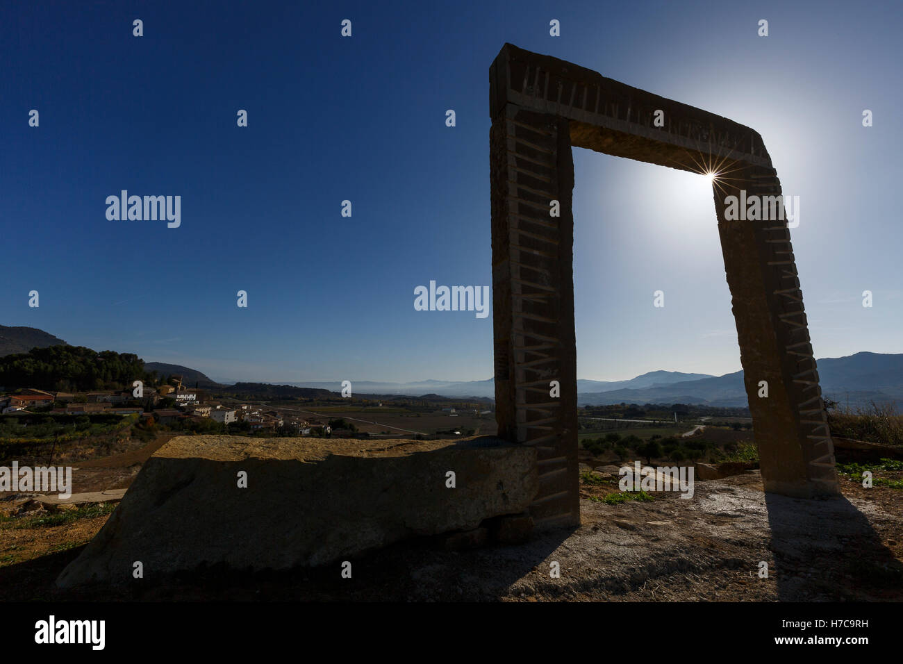 Blick auf Eslava Dorf. Provinz Navarra. Spanien. Europa Stockfoto