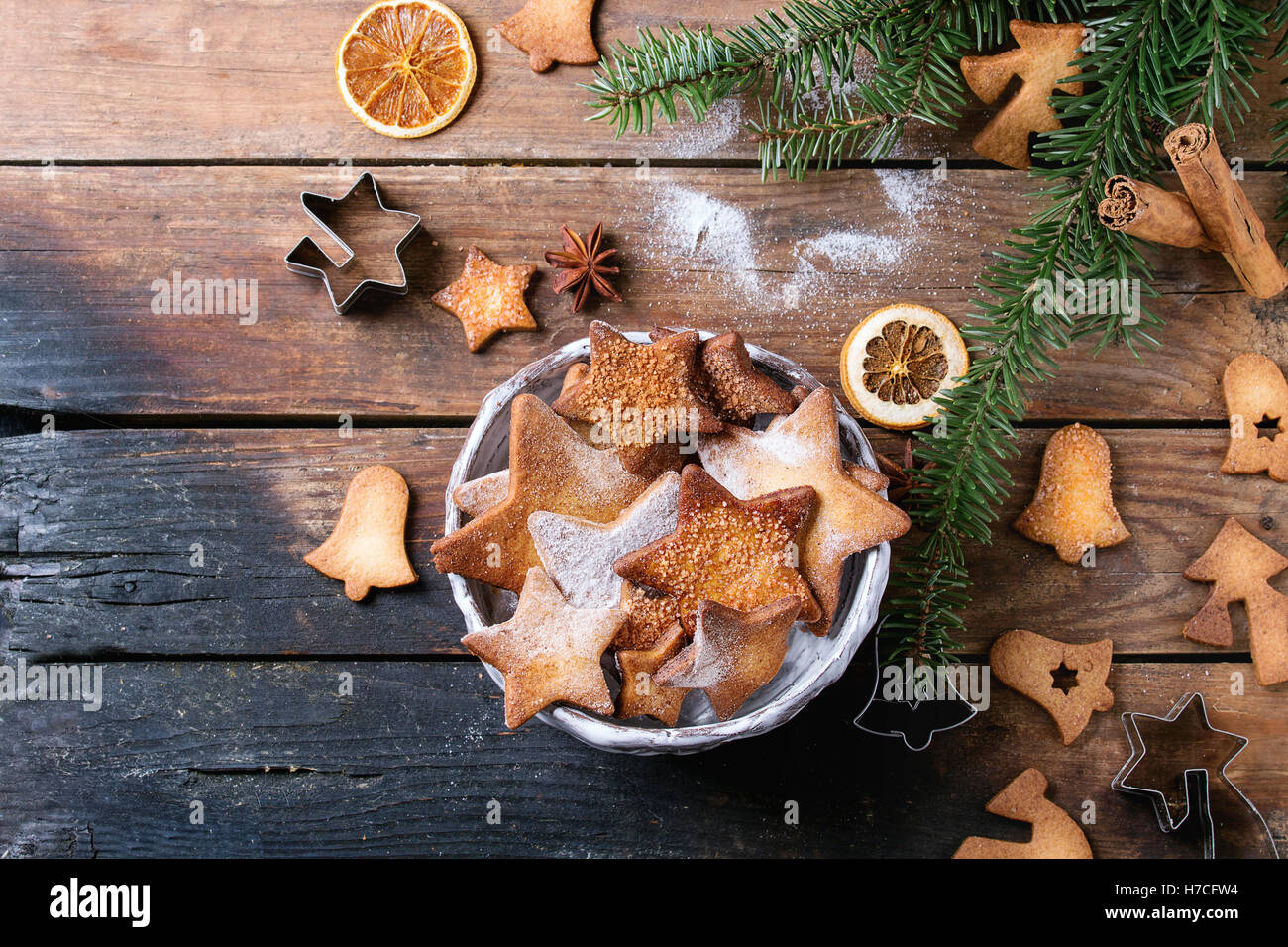 Hausgemachte Weihnachten Shortbread Sternform sugar Cookies ...