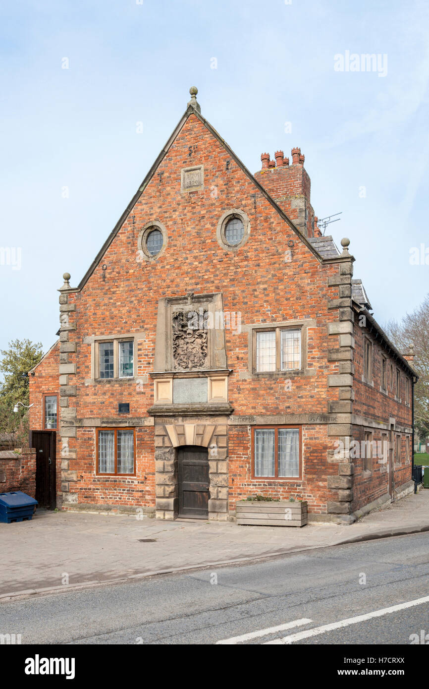 Am Anfang des 18. Jahrhunderts Almosen Haus im Dorf von Bunny, Nottinghamshire, England, Großbritannien, Großbritannien Stockfoto