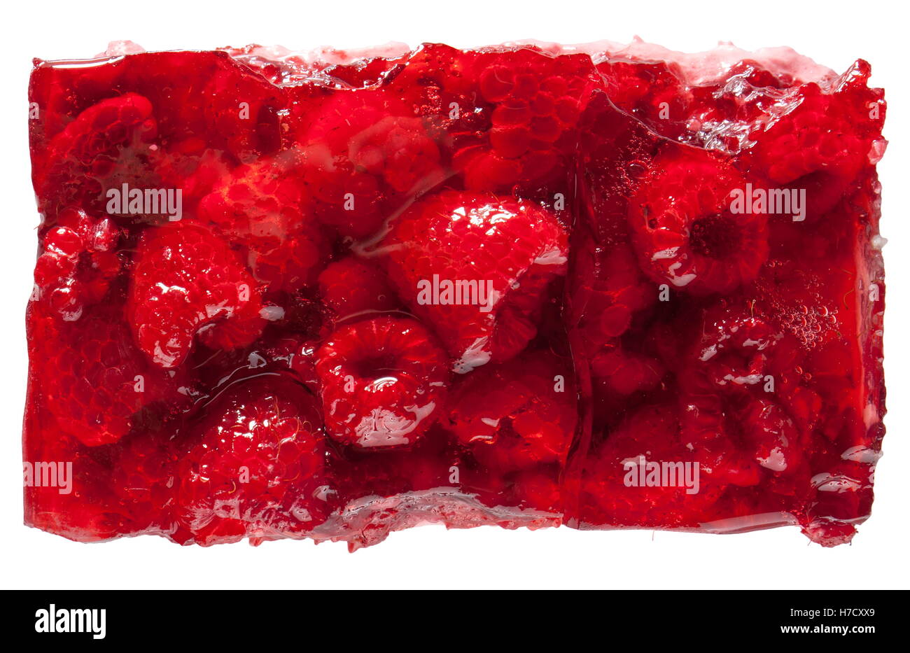 Himbeer rote Jelly Kuchen von oben gesehen Stockfoto