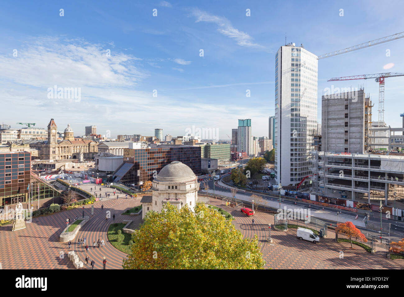 Die Skyline von Birmingham (Oktober 2016) mit neuen, Sanierung und Erneuerung, Birmingham, England, UK Stockfoto