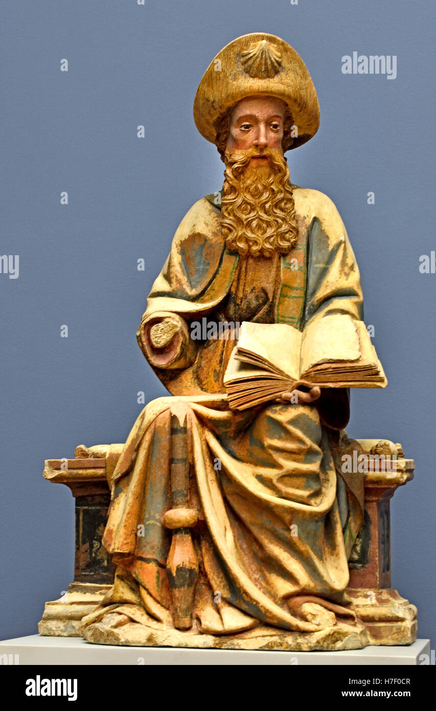Apostel James größere 15. Jahrhundert Spanisch - Süd Französisch (St. Jakob - St.James das große geboren Bethsaida, Judaea, römischen Reiches gestorben 44 AD (James, Sohn von Zebedee er war ein Sohn des Zebedäus und der Salome und Bruder des Apostels Johannes.) Stockfoto