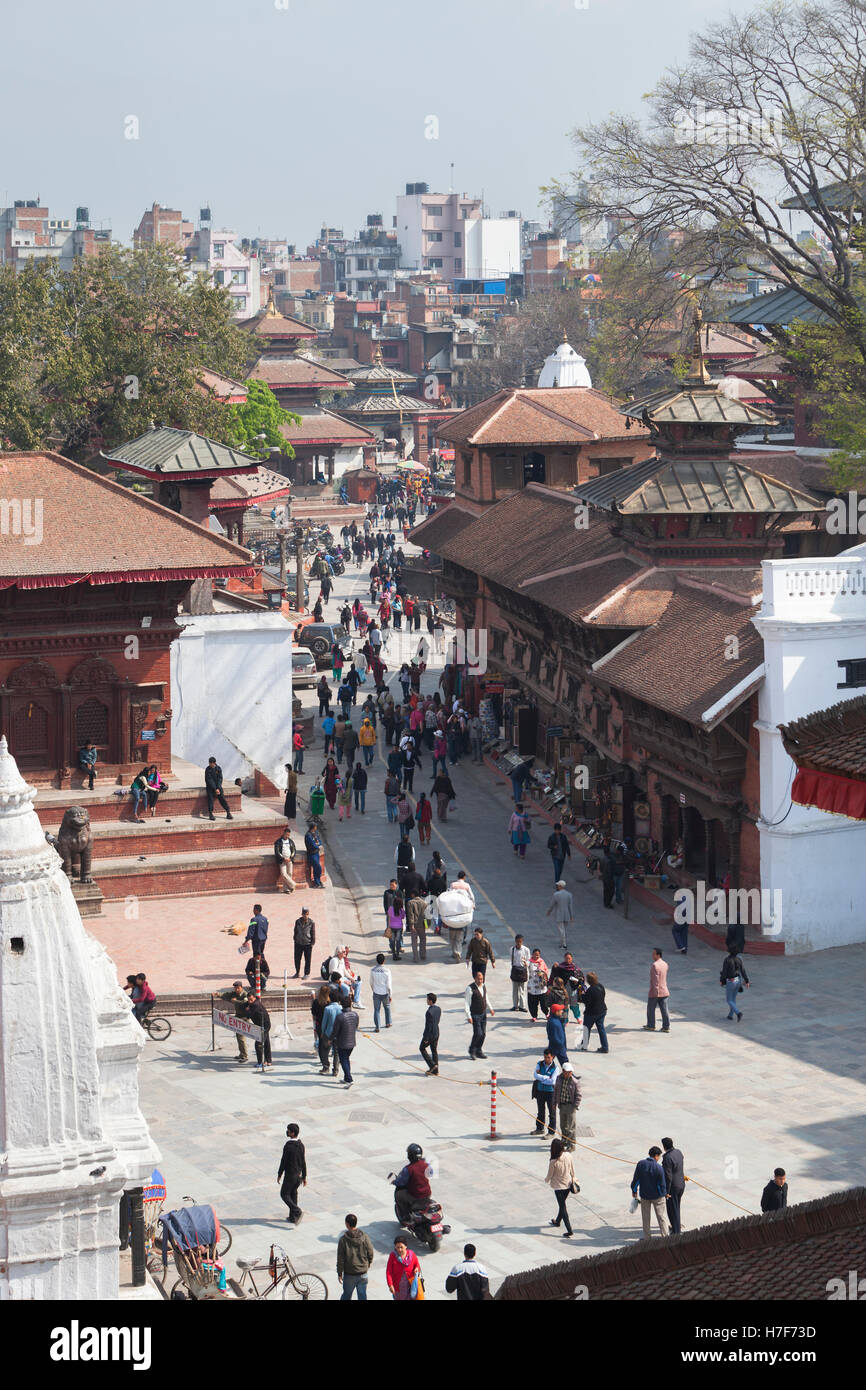 Ansicht der Makkan Tole, Kathmandu, Nepal Stockfoto
