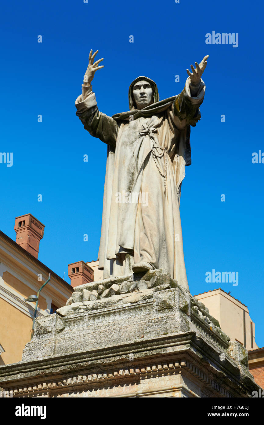 Statue von Savonarola Statue, Ferrara, Italien Stockfoto