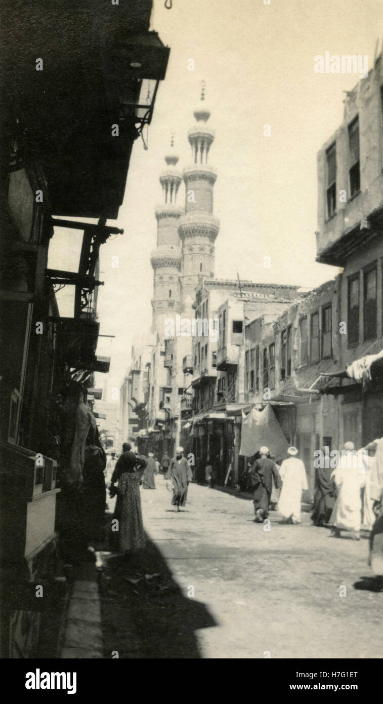Bab Zuweila zwei Minaretten, Kairo, Ägypten Stockfoto