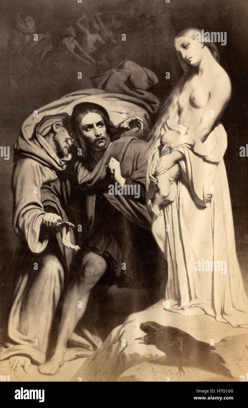 Faust an den Sabbat, Gemälde von Ary Scheffer Stockfoto