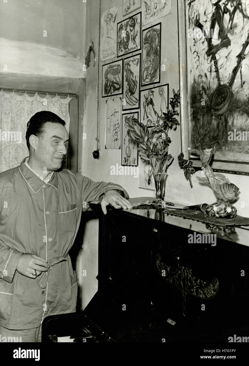 Italienische Musiker und Maler Aldemaro Nannei, Florenz, Italien Stockfoto