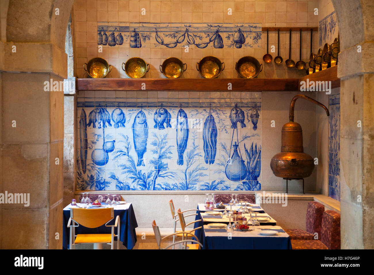 Cafe im Museu Nacional Azulejo, National Museum Azulejo-Fliesen in Lissabon (Lisboa), Portugal, Europa Stockfoto