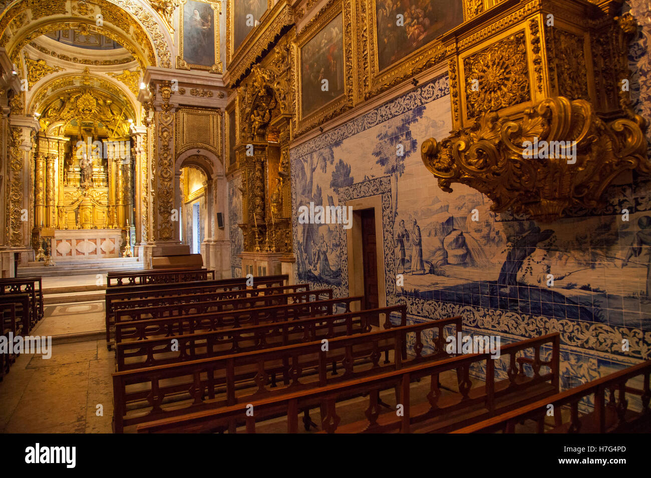 Kirche in der Museu Nacional Azulejo, National Museum Azulejo-Fliesen in Lissabon (Lisboa), Portugal, Europa Stockfoto