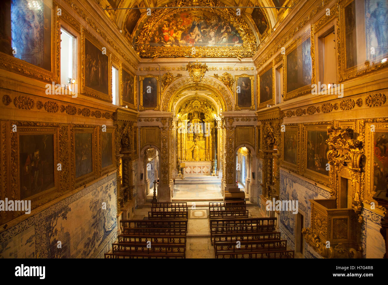 Kirche im Museu Nacional Azulejo, National Museum Azulejo-Fliesen in Lissabon (Lisboa), Portugal, Europa Stockfoto