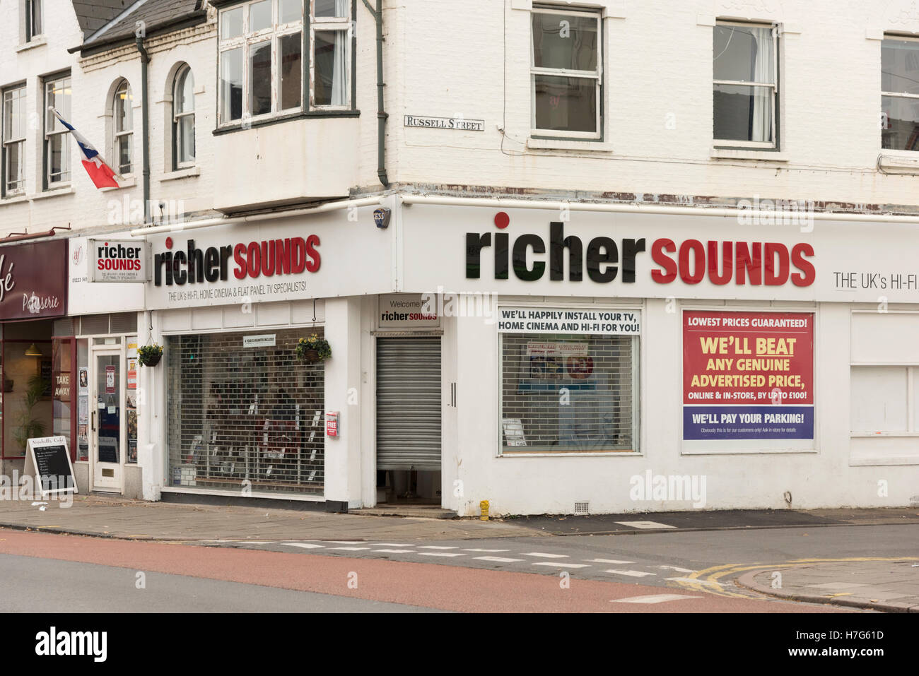 Reicher Sounds Hifi, TV und Electrinics shop Hills Road Cambridge Uk Stockfoto
