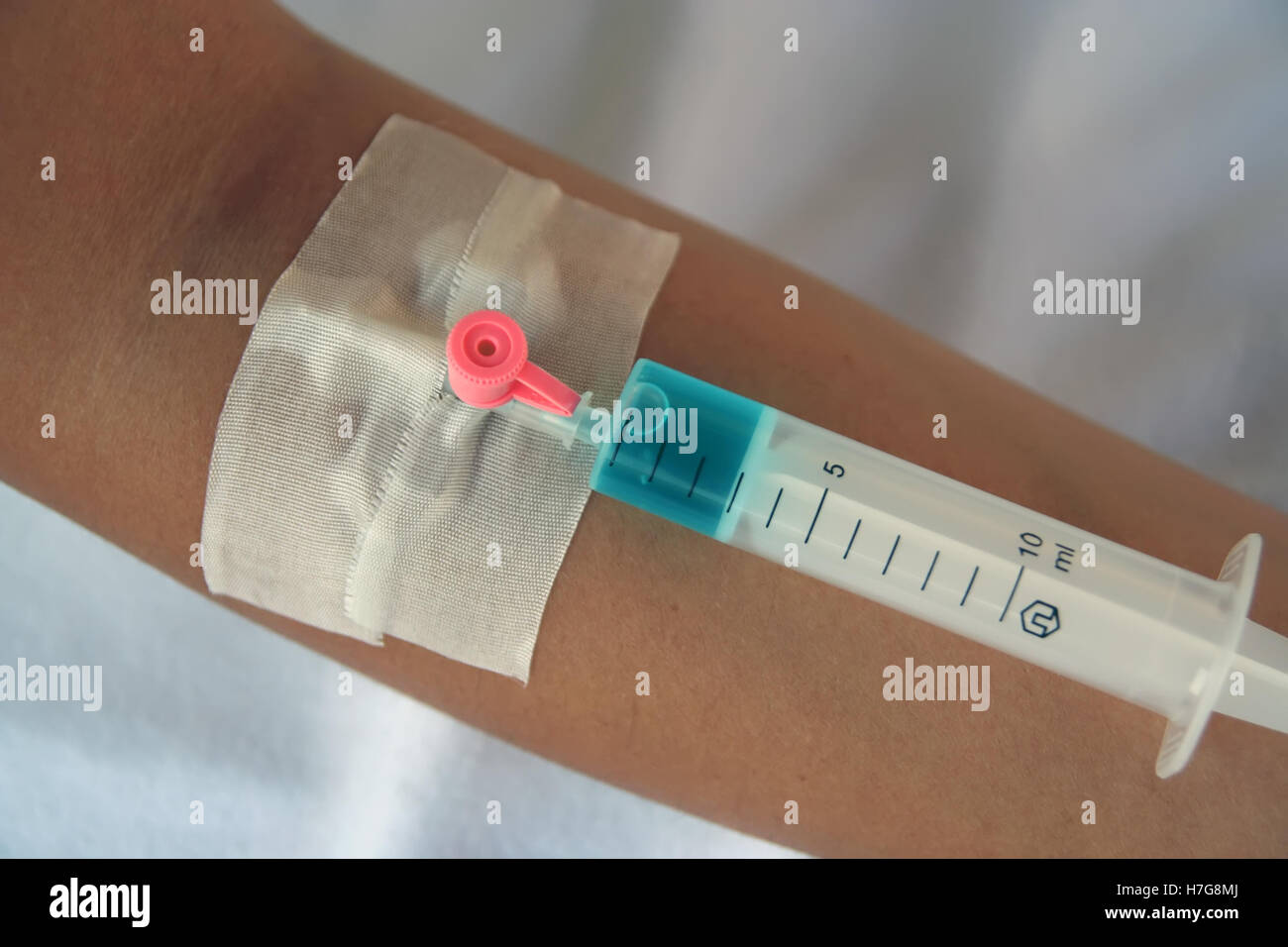 Intravenöse Infusion System. Intravenöse Therapiebehandlung. Stockfoto