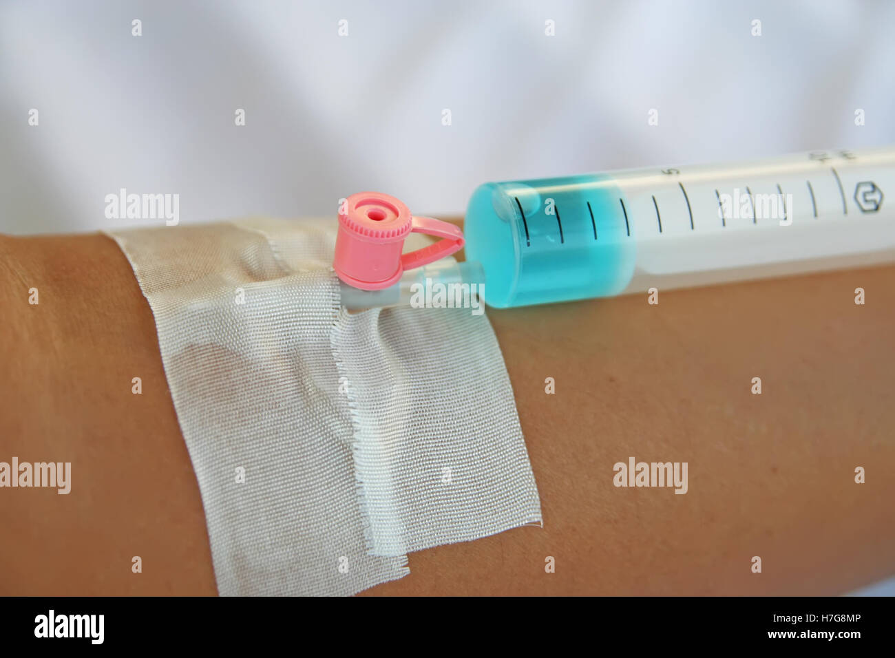 Intravenöse Infusion System. Intravenöse Therapiebehandlung. Stockfoto
