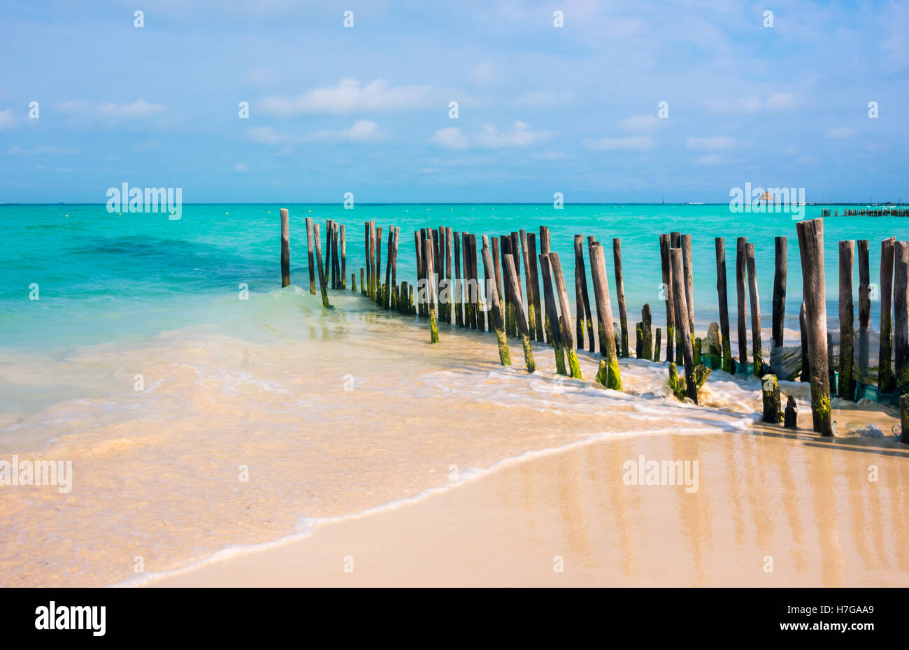 Playa Norte, Isla Mujeres, Mexiko. Stockfoto