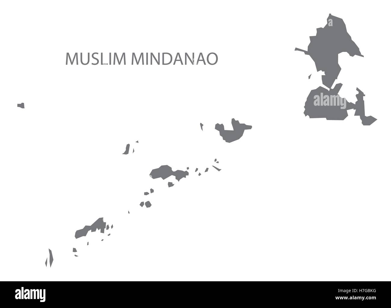 Muslim Mindanao Philippinen Karte in grau Stock Vektor