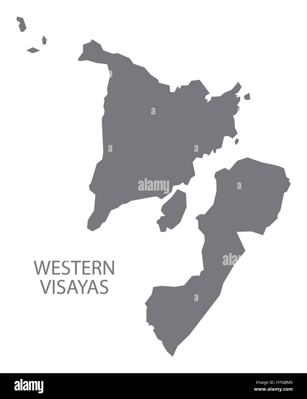 Western Visayas Philippinen Karte grau Stock Vektor