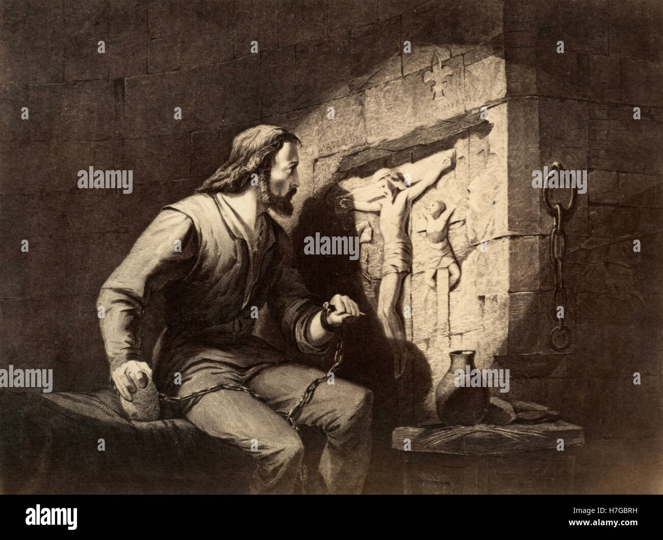 Die Gefangenen Gisors, Drucken von Frederick Bacon Stockfoto