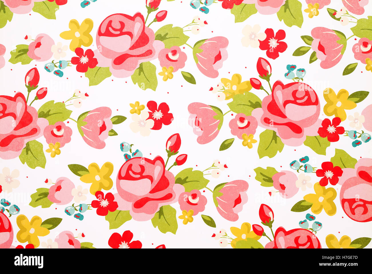 Nahtlose farbigen Hintergrund der Rosenblüte Muster Stockfoto