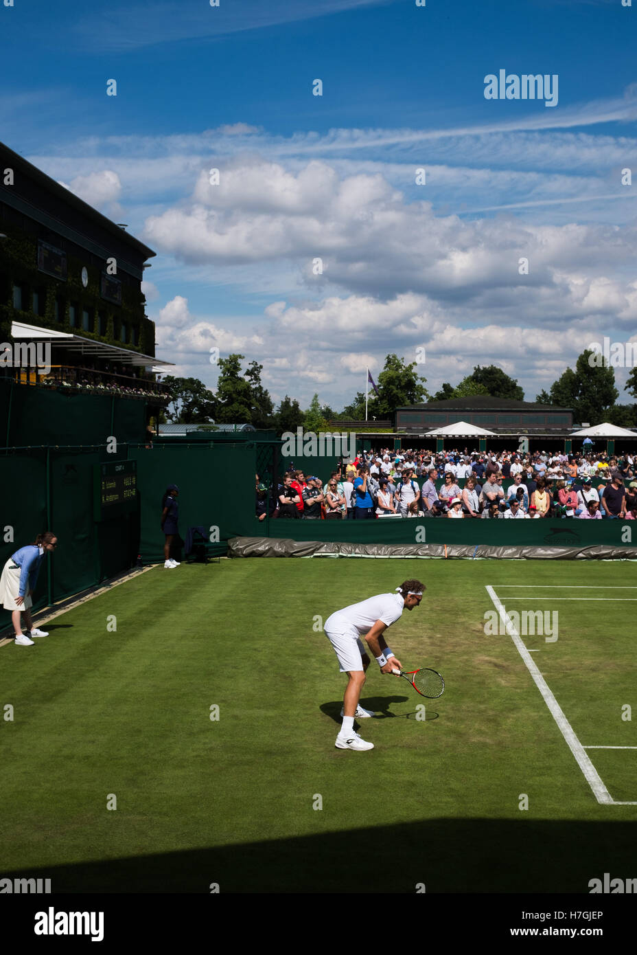 Gesamtansicht einer äußeren Gericht bei Wimbledon 2016 Stockfoto