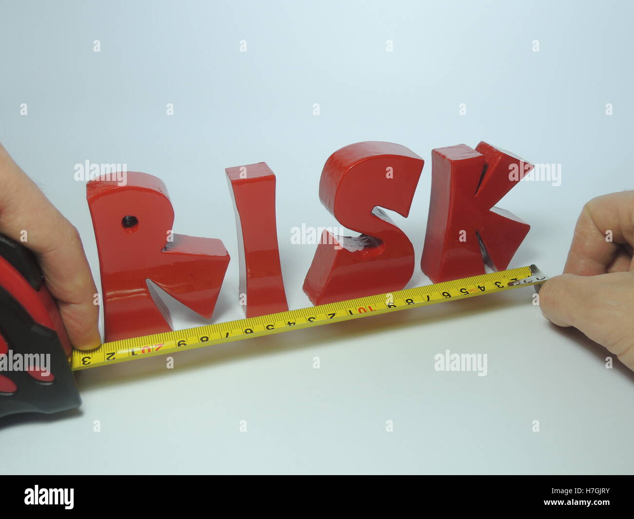 Konzeptionelle Darstellung der Risikomessung Stockfoto