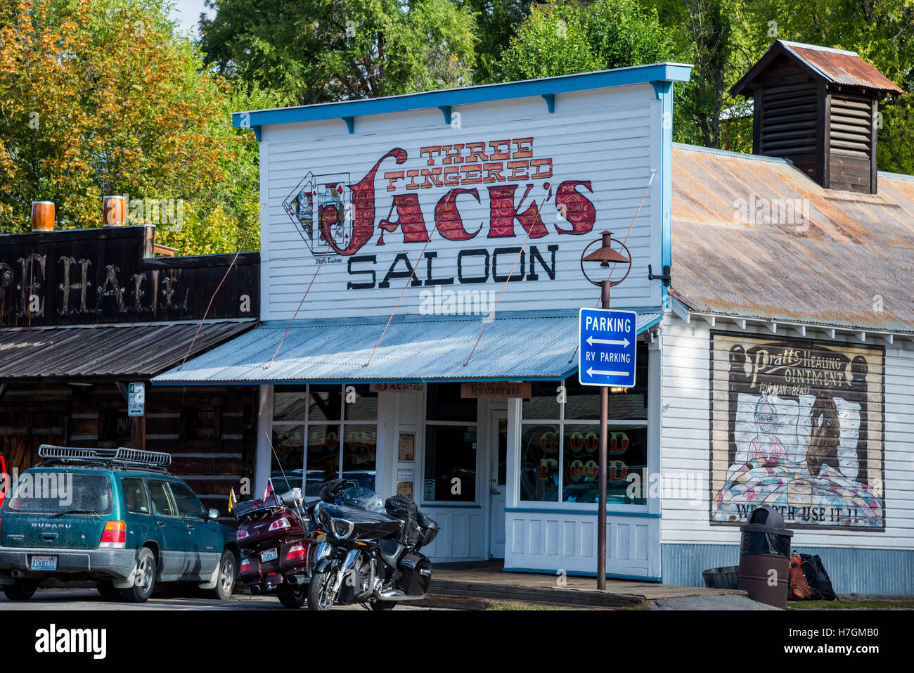 Jacks Saloon in eine traditionelle Westernstadt Winthrop, Washington, USA. Stockfoto