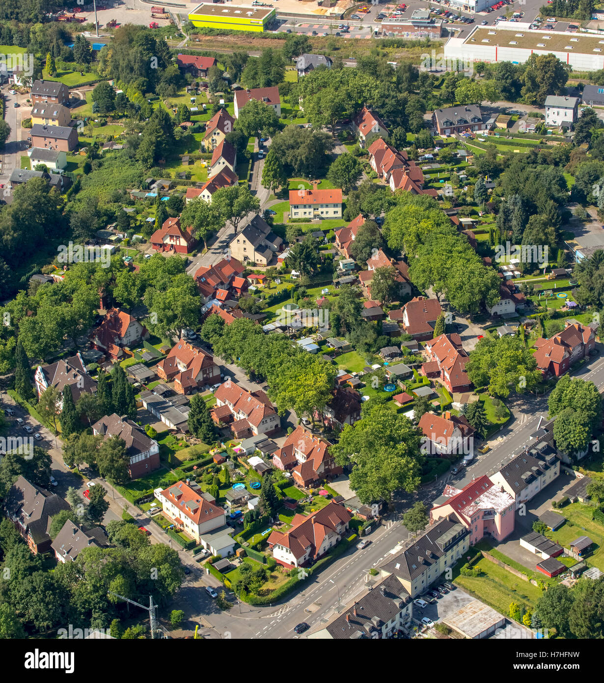 Luftbild anzeigen, Dortmund-Bövinghausen Kolonie Landwehr Zeche Zollern II / IV, Vorarbeiter Häuser, Beamte Häuser, Gelsenkirchen Mining AG, Stockfoto