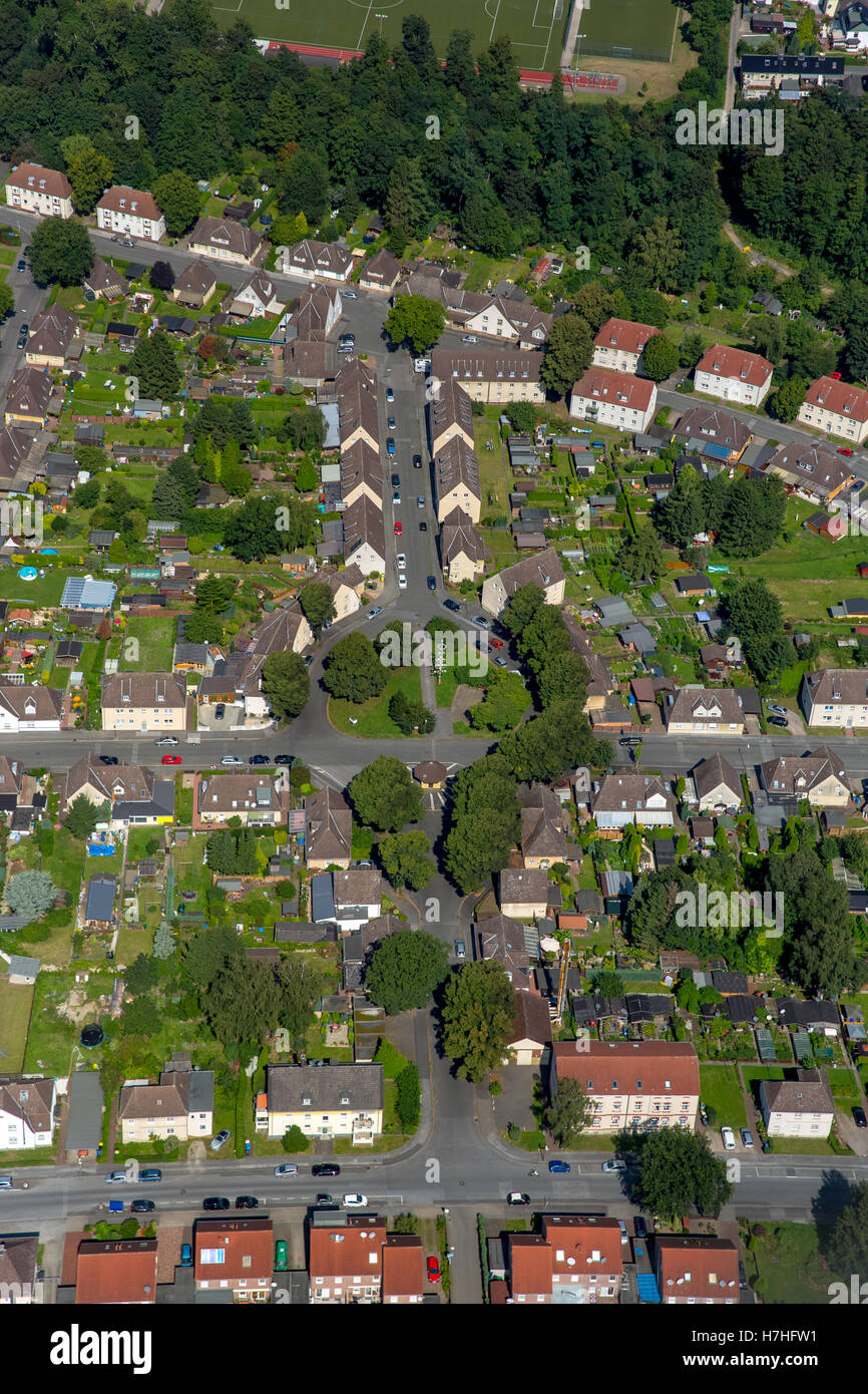 Luftbild, DortmundEving Kolonie Kirdorf, Wohnsiedlung für Zeche