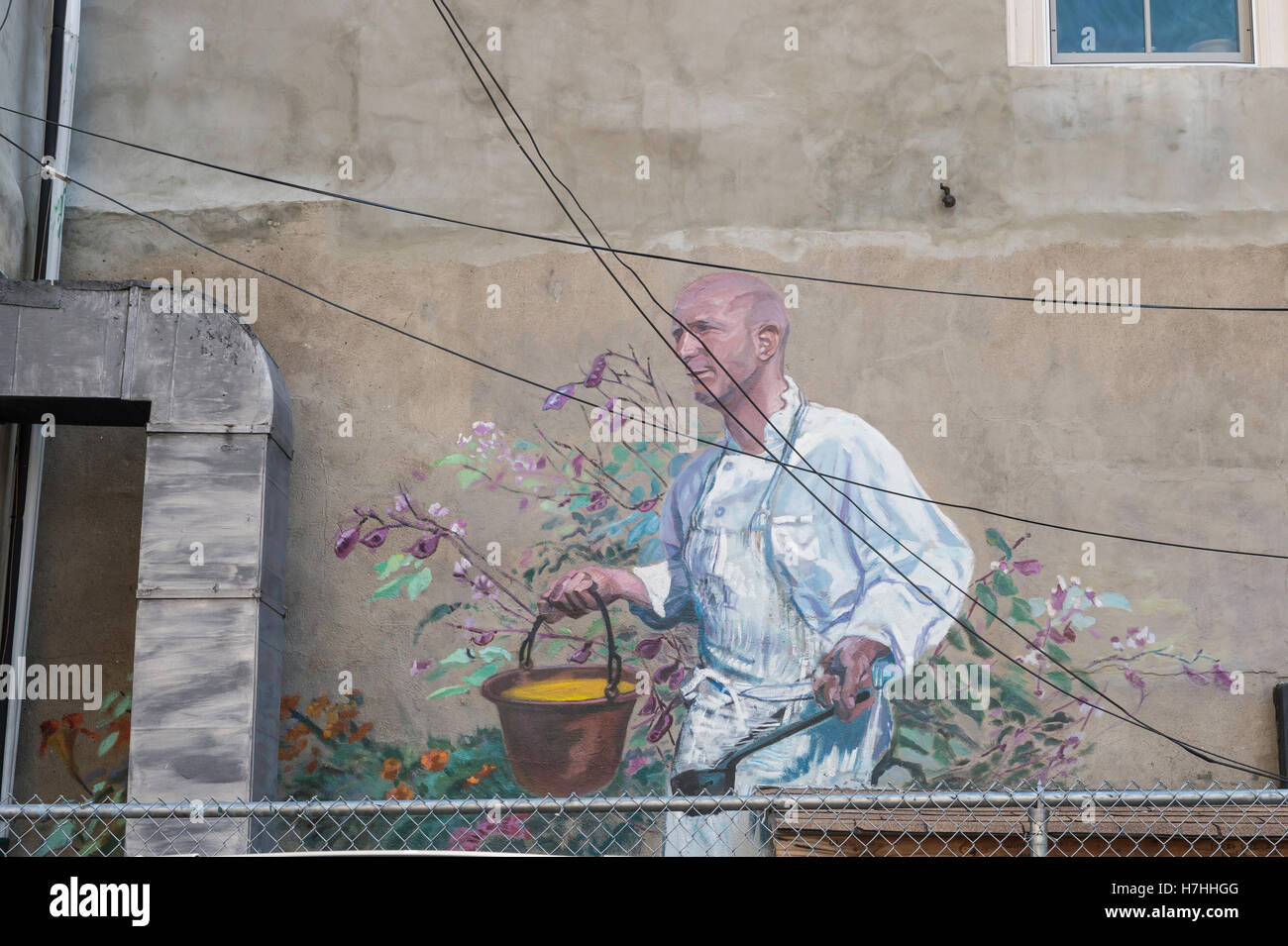 Detail der Geschmack des Sommers, Wandgemälde von Ann Northrup, Philadelphia, Pennsylvania, USA Stockfoto